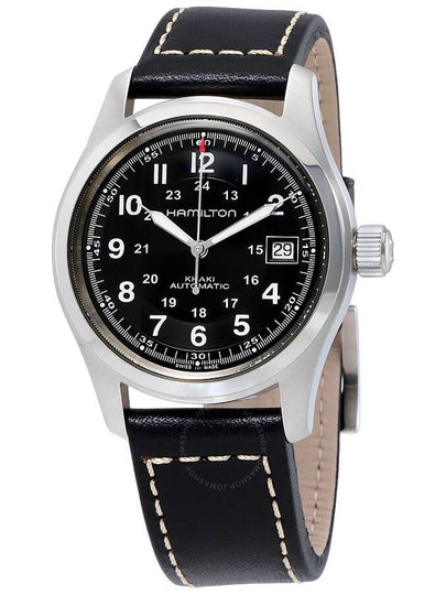 Khaki Field Leather Watch Black - HAMILTON - BALAAN 2