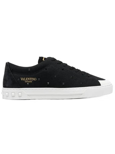 Rockstud City Planet Low-Top Sneakers Black - VALENTINO - BALAAN 1