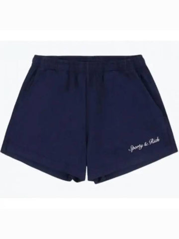 Syracuse Embroidered Disco Short Navy White SHAW2326NA 31 Shorts - SPORTY & RICH - BALAAN 1