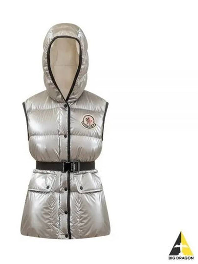 Hera Logo Down Padded Vest Silver - MONCLER - BALAAN 2