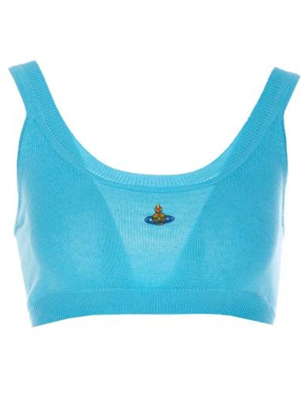 ORB Logo Knit Bra Blue - VIVIENNE WESTWOOD - BALAAN 2