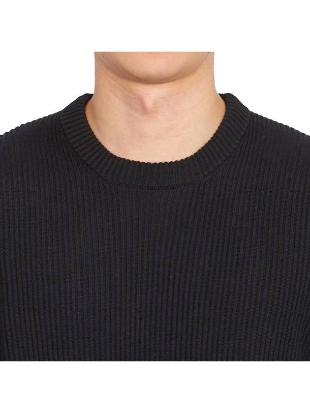 Crewneck Full Rib Wool Knit Top Navy - STONE ISLAND - BALAAN 7