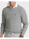 Embroidery Logo Cable Knit Top Grey - POLO RALPH LAUREN - BALAAN 3