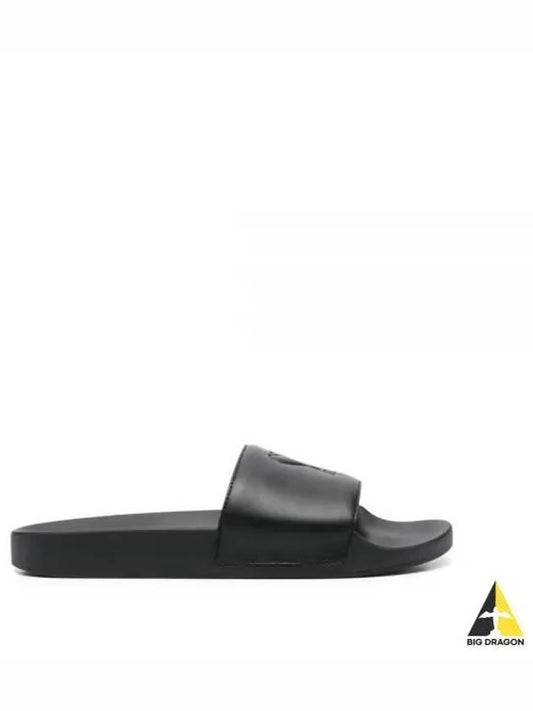 Embossed Heart Logo Slippers Black - AMI - BALAAN 2