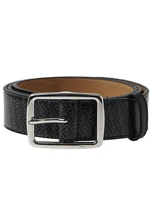 logo pattern jacquard leather belt black - FENDI - BALAAN 2