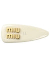 Logo Nappa Leather Hair Clip Grey - MIU MIU - BALAAN 2