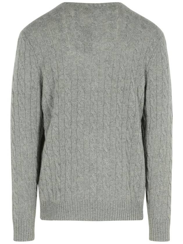 Embroid Logo Cable Knit Top Grey - POLO RALPH LAUREN - BALAAN 4