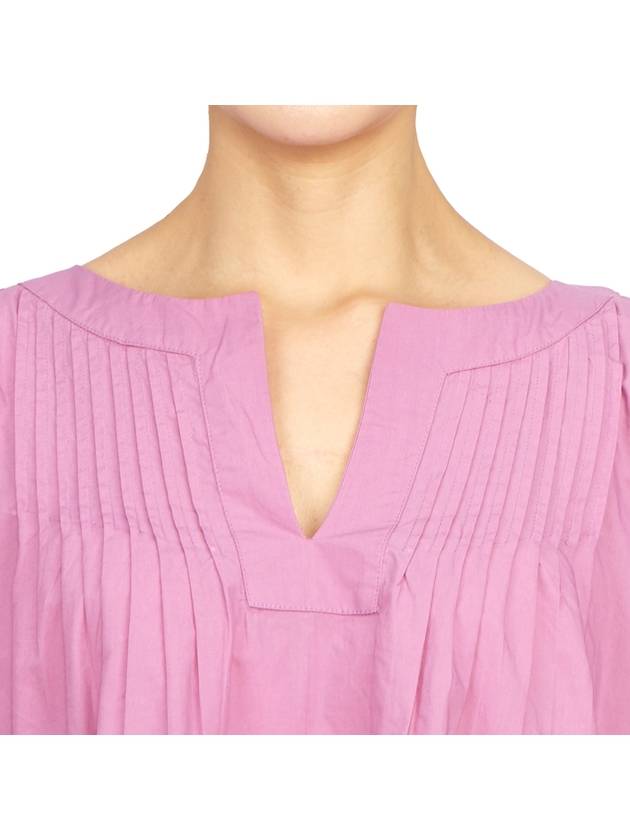 Women's Cotton Short Sleeve Blouse Pink - VANESSA BRUNO - BALAAN 6