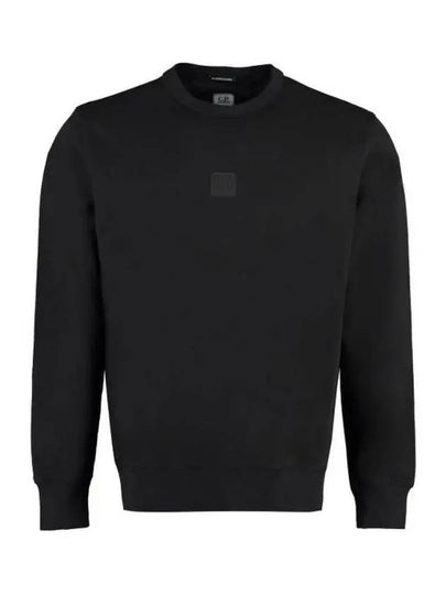 Logo Patch Cotton Sweatshirt Black - CP COMPANY - BALAAN 2