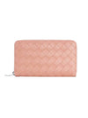 Intrecciato zipper long wallet pink - BOTTEGA VENETA - BALAAN.