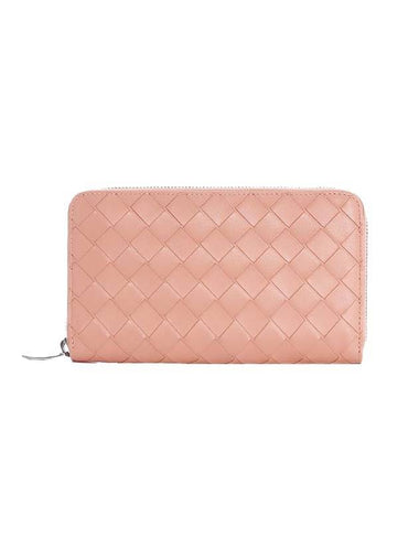 Intrecciato Zipper Around Closure Leather Long Wallet Pink - BOTTEGA VENETA - BALAAN 1