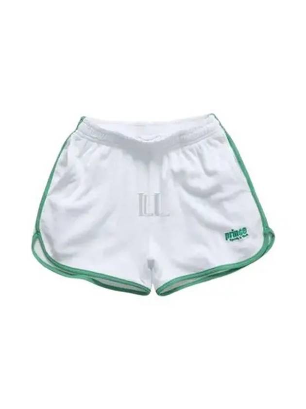 Prince Logo Cotton Shorts White - SPORTY & RICH - BALAAN 2