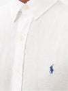 Embroidered logo midweight linen short sleeve shirt - POLO RALPH LAUREN - BALAAN 3