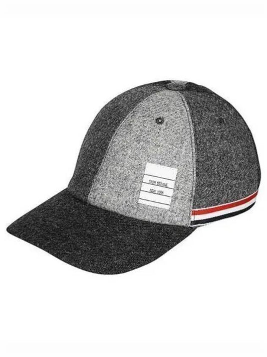 Logo Patch Panel Wool Ball Cap Grey - THOM BROWNE - BALAAN 2