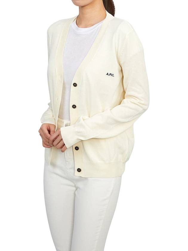 Bella Logo Embroidery Cardigan Ivory - A.P.C. - BALAAN 5