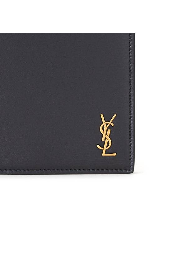 Monogram Logo Card Passport Wallet Black - SAINT LAURENT - BALAAN 6