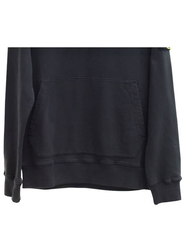 Wappen Patch Brushed Cotton Fleece Hoodie Black - STONE ISLAND - BALAAN 5