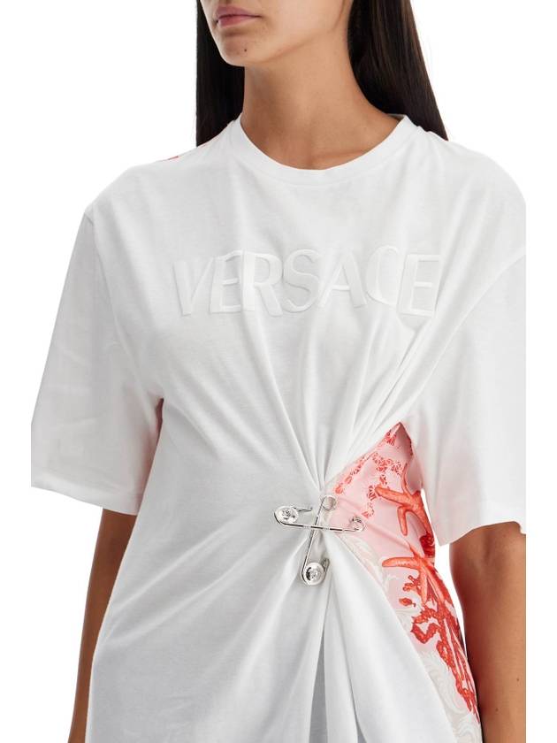 Gathered drop shoulder t-shirt 10113201A11605 - VERSACE - BALAAN 5