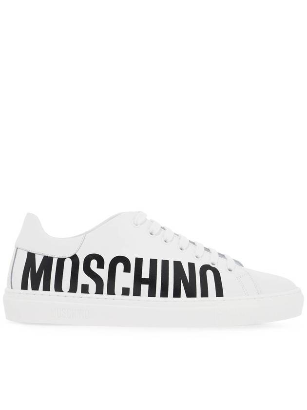 leather sneakers with logo print - MOSCHINO - BALAAN 1