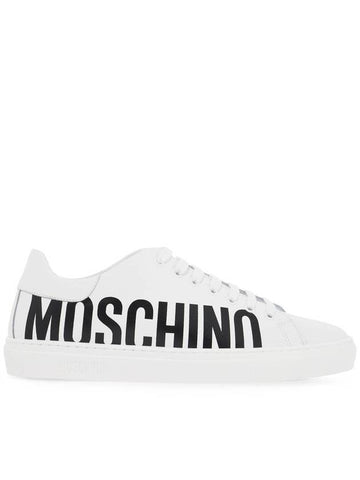 leather sneakers with logo print - MOSCHINO - BALAAN 1