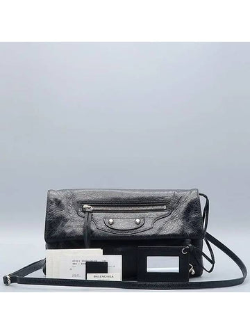438768 Black leather envelope clutch and cross - BALENCIAGA - BALAAN 1