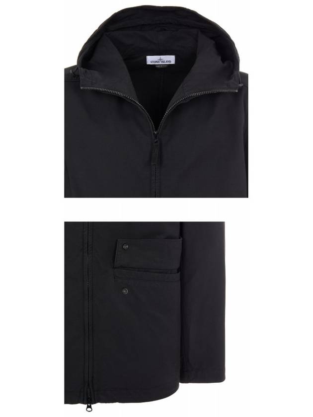 Batavia Garment Dyed Nylon Cotton Hooded Jacket Black - STONE ISLAND - BALAAN 6