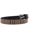 Men's Vintage Check Leather Belt Beige - BURBERRY - BALAAN 4