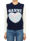 Logo Heart Gilet Vest Navy - GANNI - BALAAN 2