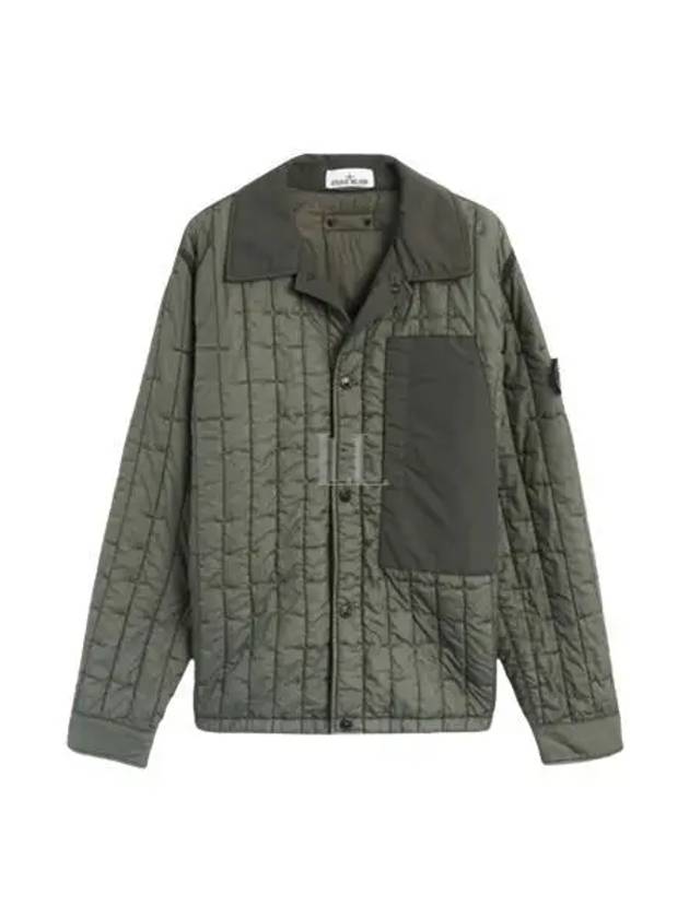 Men's Stella Wappen Patch Quilted Jacket Green - STONE ISLAND - BALAAN 2