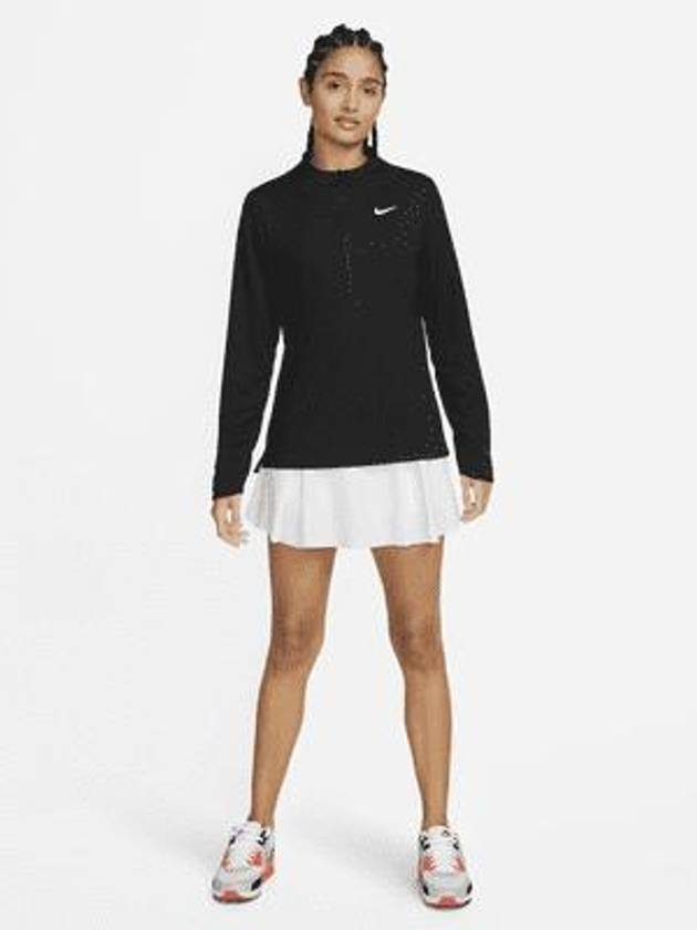 Women's Dri Fit UV Advantage Half Zip Long-Sleeve T-Shirt Black - NIKE - BALAAN 6