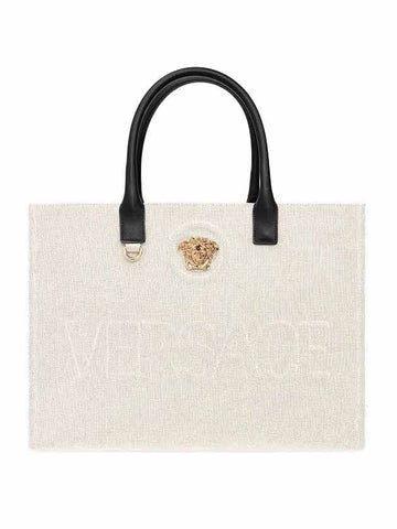 gold Medusa canvas tote bag beige - VERSACE - BALAAN 1