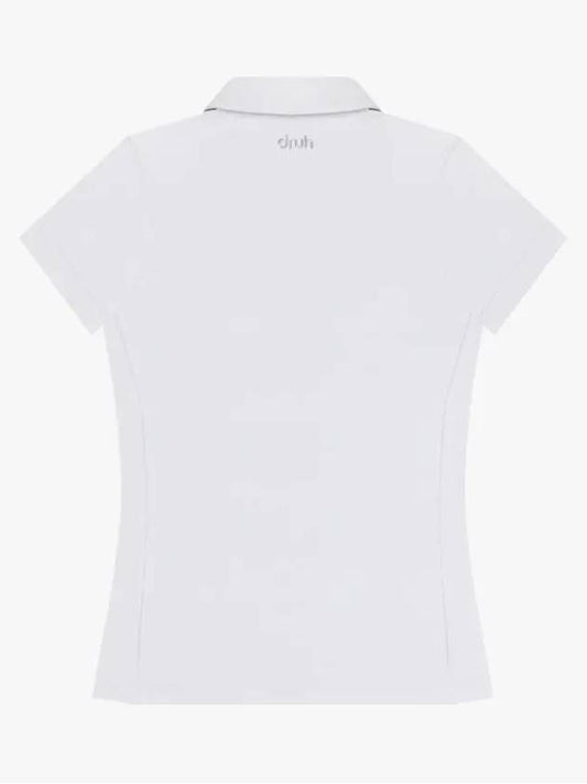 Drew Diagonal Zipper Short Sleeve T-Shirt DF42ST01WHITE - DRUH GOLF - BALAAN 2