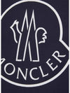 Logo Print Sleeveless Cotton Hoodie Navy - MONCLER - BALAAN 4