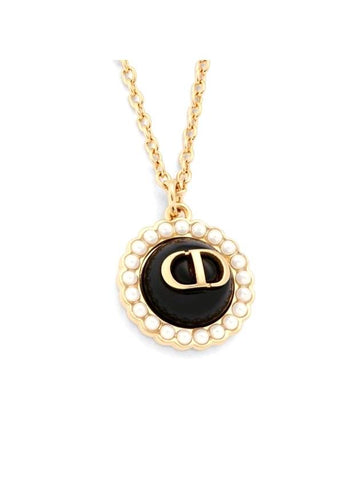 Petit CD Baroque Necklace Black Gold - DIOR - BALAAN 1