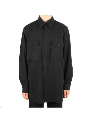 Chest Pocket Military Touch Long Sleeve Shirt Black - LEMAIRE - BALAAN 1