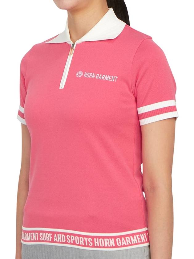 Women's Logo Short Sleeve PK Shirt Pink - HORN GARMENT - BALAAN 3