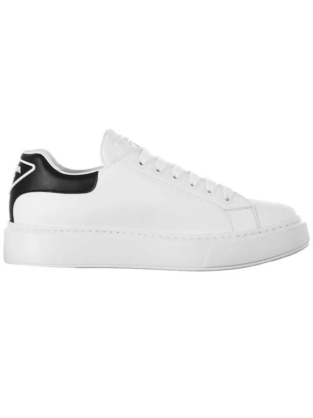 Triangle Logo Leather Low Top Sneakers White - PRADA - BALAAN 3