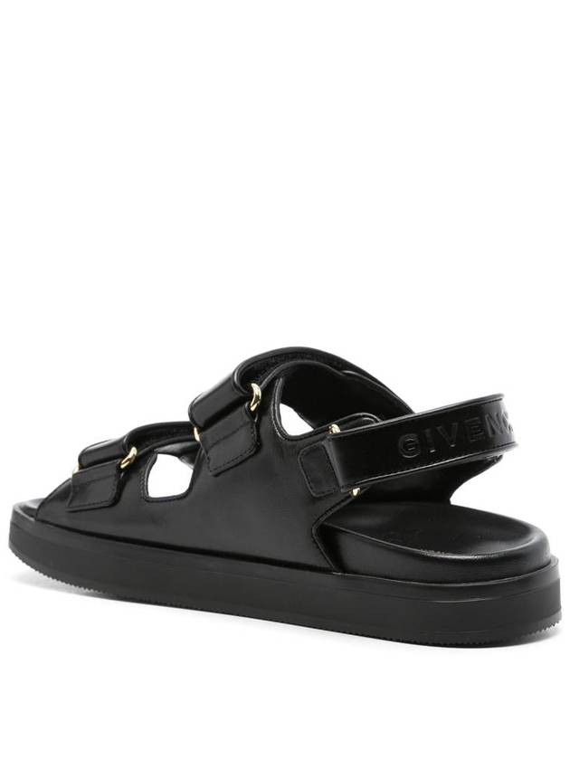 4G Strap Leather Flat Sandals Black - GIVENCHY - BALAAN 4