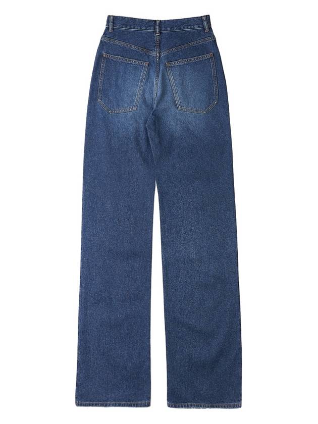 Embroidered Logo Wide Leg Jeans Blue - CHLOE - BALAAN 3