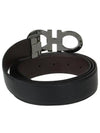 Reversible Gancini Leather Belt Dark Brown Black - SALVATORE FERRAGAMO - BALAAN 5