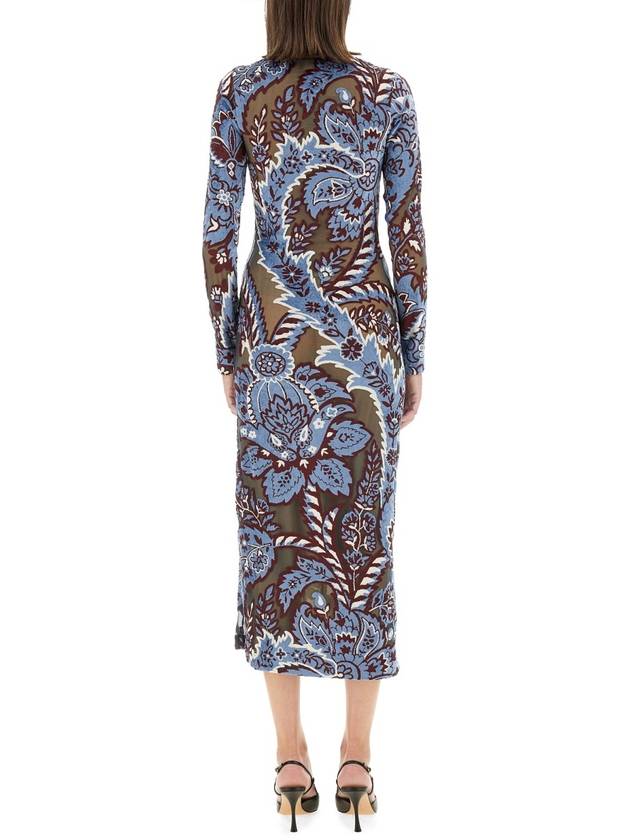 VELVET JACQUARD TULLE DRESS - ETRO - BALAAN 3