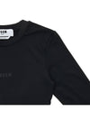 Logo Print Cropped Long Sleeve T-Shirt Black - MSGM - BALAAN 5