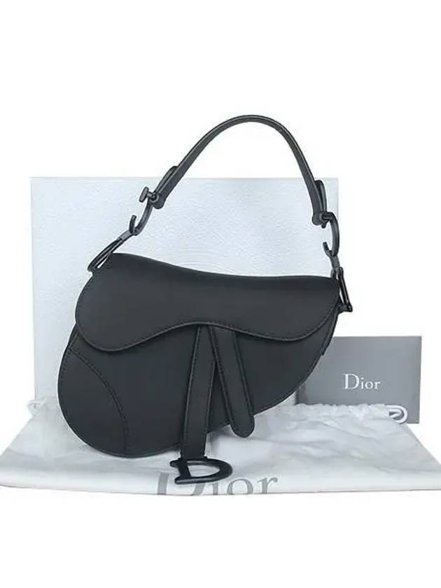 M0456 Matte Black Mini Saddle Shoulder Bag - DIOR - BALAAN 1