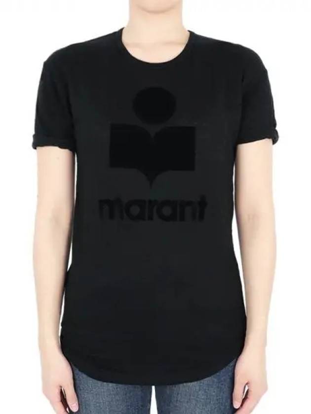 Women s Etoile Coldy Logo Short Sleeve All Black TS0004FA A1N09E 01BK 271822 1053599 - ISABEL MARANT - BALAAN 1