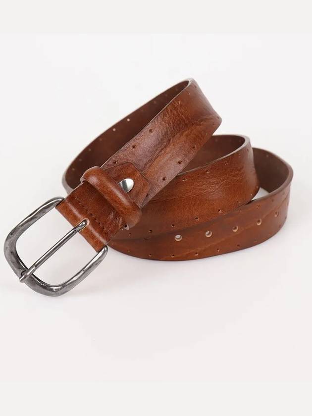 IKALOOK ITALY Simple Round Punching Leather Belt BE107 - IKALOOOK - BALAAN 3