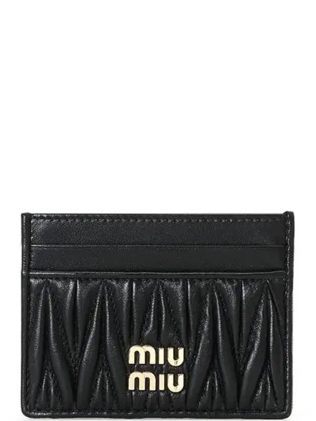 Matelasse Nappa Leather Card Wallet Black - MIU MIU - BALAAN 2