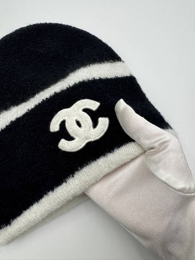 CC Logo Cashmere Beanie Black AAA564 - CHANEL - BALAAN 5