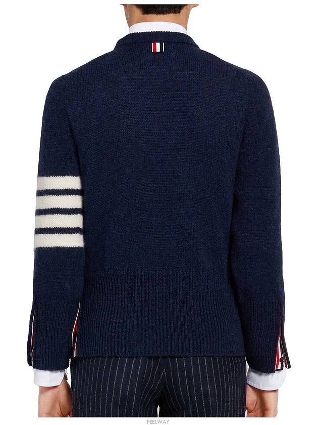 4 Bar Logo Wool Knit Top Grey - THOM BROWNE - BALAAN 5