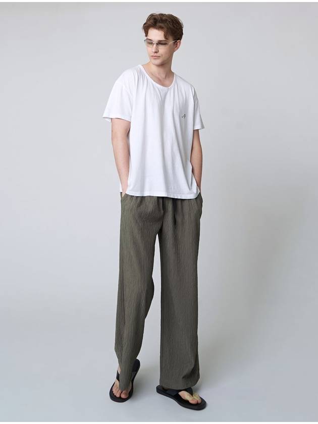 Pleated Wide Pants Khaki - ATHPLATFORM - BALAAN 7