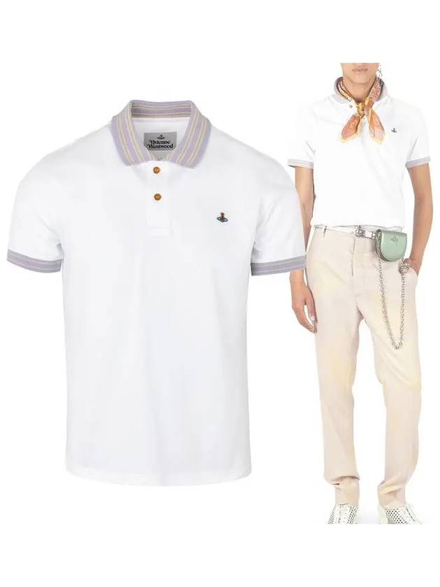 Logo Classic Stripe Polo Shirt White - VIVIENNE WESTWOOD - BALAAN 2